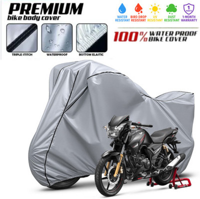 pocket bazar Waterproof Two Wheeler Cover for TVS(Apache RTR 180, Silver)