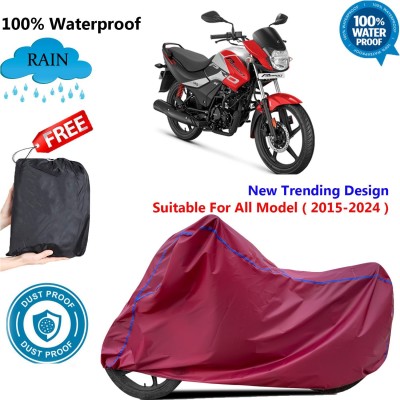 AutoGalaxy Waterproof Two Wheeler Cover for Hero(Passion Pro i3S, Maroon)