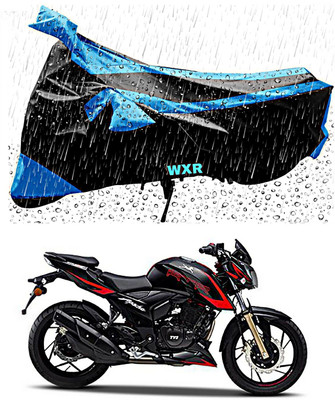 WXR Waterproof Two Wheeler Cover for TVS(Apache RTR 200 4V, Black, Blue)