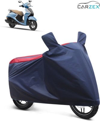 CARZEX Two Wheeler Cover for Yamaha(Fascino 125 FI, Red, Blue)