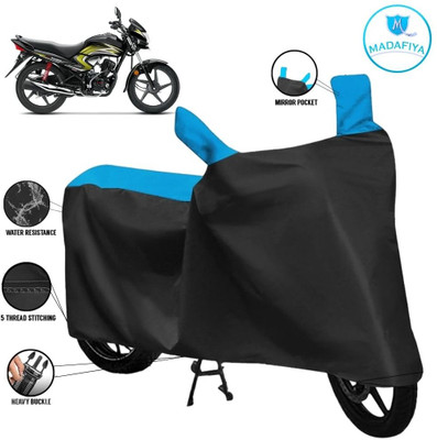 MADAFIYA Waterproof Two Wheeler Cover for Honda(Dream, Black, Blue)