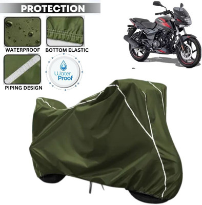 kerwa Waterproof Two Wheeler Cover for Bajaj(Pulsar 150, Green, White)