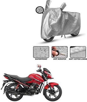 FKOK Waterproof Two Wheeler Cover for Hero(Glamour i3s, Silver)