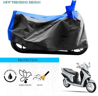 SnehaSales Waterproof Two Wheeler Cover for Hero(Leap Hybrid SES, Grey, Blue)
