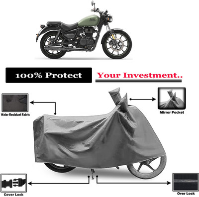 Amexride Two Wheeler Cover for Royal Enfield(Meteor, Grey)