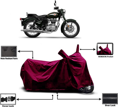 Amexride Two Wheeler Cover for Royal Enfield(Standardv, Maroon)