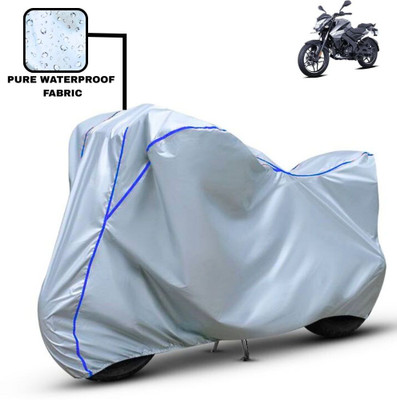Delphinium Waterproof Two Wheeler Cover for Bajaj(Pulsar NS 160, Silver, Blue)