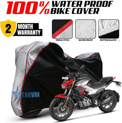 Starvin Waterproof Two Wheeler Cover for Hero(Xtreme, Black, Silver)