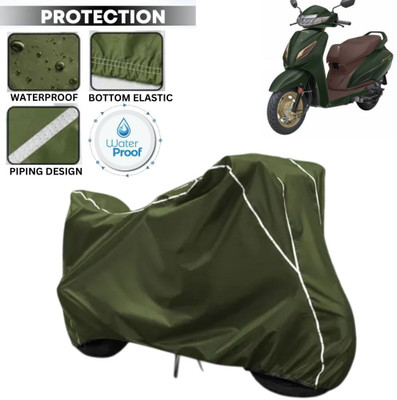 kerwa Waterproof Two Wheeler Cover for Honda(Aviator, Green, White)