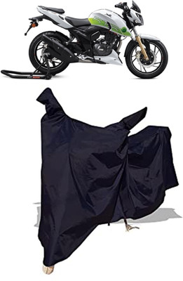 Amexride Two Wheeler Cover for TVS(Apache RTR 200 Fi E100, Black)