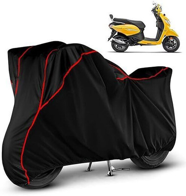 DeepShakshi AUTOMOTIVE Waterproof Two Wheeler Cover for Hero(Pleasure+ 110, Black, Red)