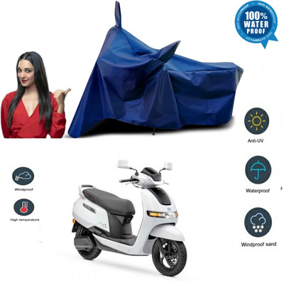 Mdstar Waterproof Two Wheeler Cover for TVS(iQube, Blue)