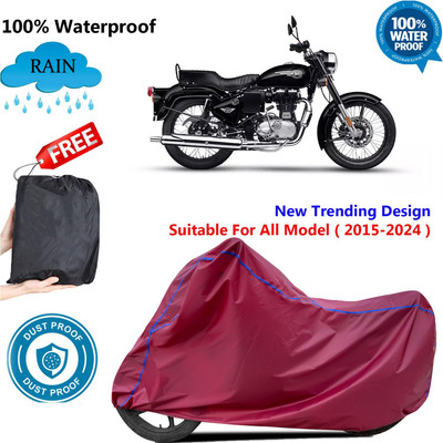 AutoGalaxy Waterproof Two Wheeler Cover for Royal Enfield(Bullet 350 Twinspark, Maroon)