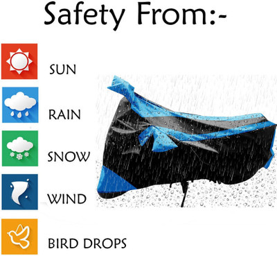 MWBB Waterproof Two Wheeler Cover for Hero(Super Splendor, Blue, Black)