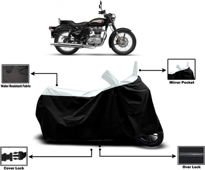 Amexride Two Wheeler Cover for Royal Enfield(Standard 350, White)