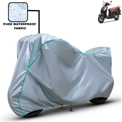Delphinium Waterproof Two Wheeler Cover for Suzuki(New Access 125, Silver)