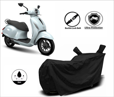 Mdstar Waterproof Two Wheeler Cover for Bajaj(Chetak, Black)