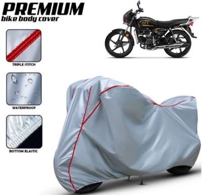 Shiv Kanha Waterproof Two Wheeler Cover for Hero(Splendor Plus, Silver, Red)