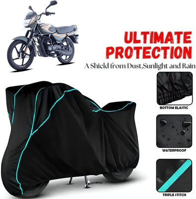 OliverX Waterproof Two Wheeler Cover for Bajaj(CT 100, Black, Blue)
