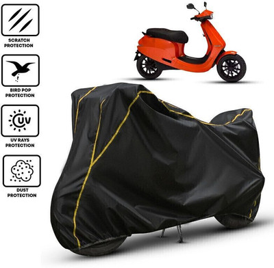 Shiv Kanha Waterproof Two Wheeler Cover for Ola(Electric, Black, Yellow)