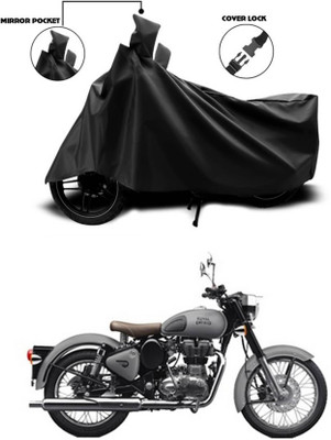 AASHTIK MART Two Wheeler Cover for Royal Enfield(Classic 350, Black)
