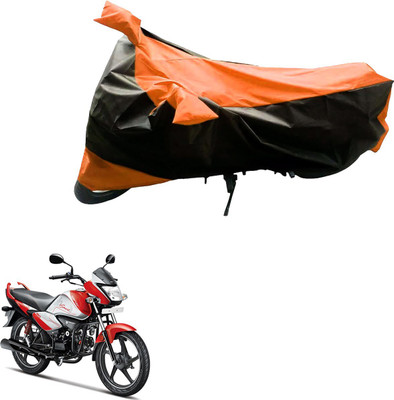 Mdstar Waterproof Two Wheeler Cover for Hero(Splendor I Smart, Black, Orange)