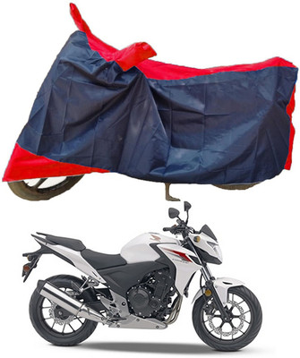 Mdstar Waterproof Two Wheeler Cover for Honda(CB500F, Red, Blue)