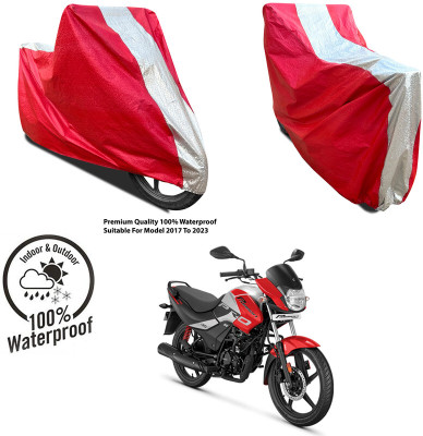 AUTOCAD Waterproof Two Wheeler Cover for Okinawa(Ridge, Silver, Red)
