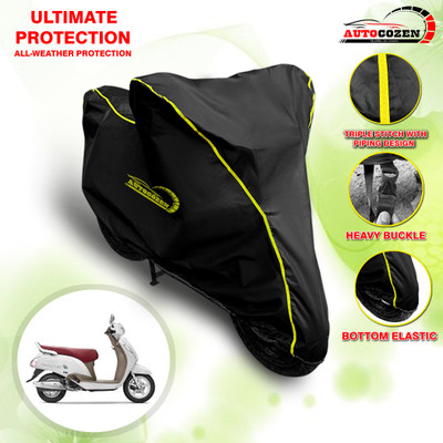 AUTOCOZEN Waterproof Two Wheeler Cover for Suzuki(Access SE, Black)