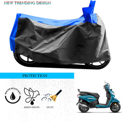 SnehaSales Waterproof Two Wheeler Cover for Hero(MotoCorp Pleasure Plus, Grey, Blue)
