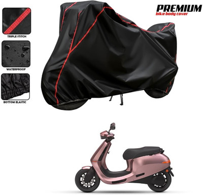 GOSHIV-car and bike accessories Waterproof Two Wheeler Cover for Ola(Black, Red)