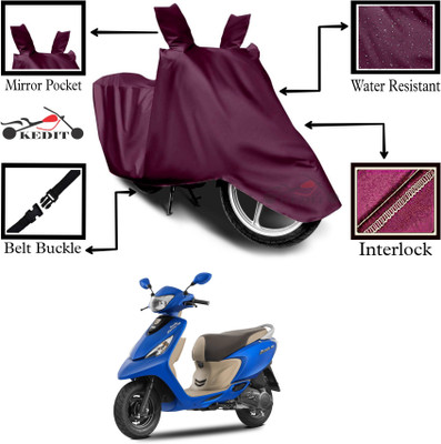 KEDIT Two Wheeler Cover for TVS(Zest 110, Maroon)