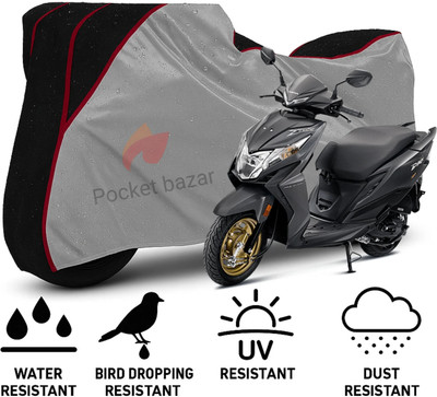 pocket bazar Waterproof Two Wheeler Cover for Honda(Dio, Silver, Black)