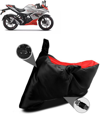 DeepShakshi AUTOMOTIVE Two Wheeler Cover for Suzuki(Gixxer, Red, Black)