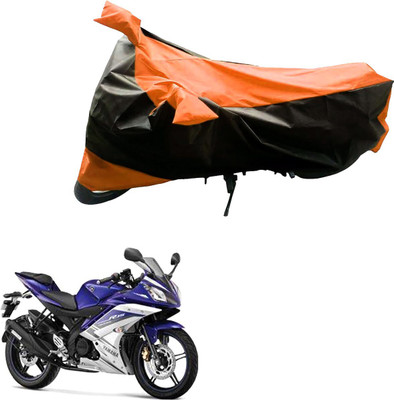 Mdstar Waterproof Two Wheeler Cover for Yamaha(Black, Orange)