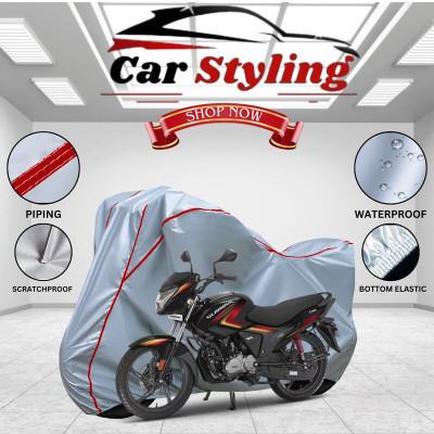 Car Styling Waterproof Two Wheeler Cover for Hero(Glamour Blaze, Silver, Red)