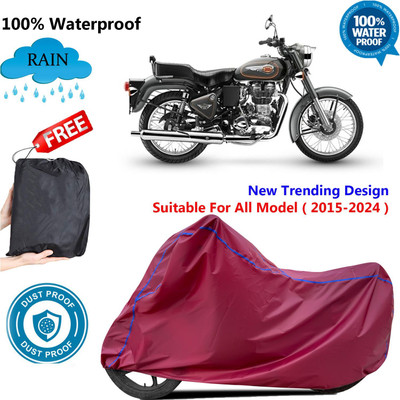 AUTOCAD Waterproof Two Wheeler Cover for Royal Enfield(Bullet 500, Maroon)