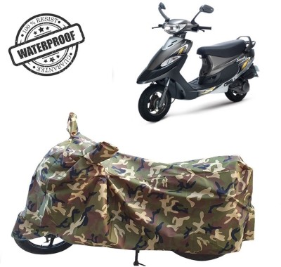 ROYAL AUTO MART Waterproof Two Wheeler Cover for TVS(Scooty Pep Plus, Green, Multicolor)