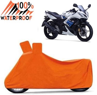 ROYAL AUTO MART Waterproof Two Wheeler Cover for Yamaha(R15S, Orange)