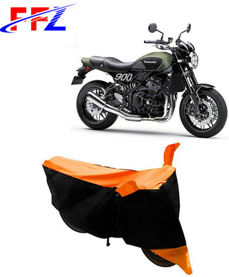 FFZ Waterproof Two Wheeler Cover for Kawasaki(Z900RS, Black, Orange)