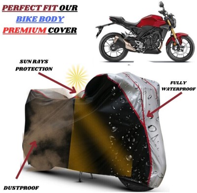 kerwa Waterproof Two Wheeler Cover for Honda(CB300R, Black, Silver)