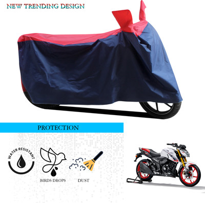 ANTHUB Waterproof Two Wheeler Cover for TVS(Apache RTR 160 4V, Black, Red)