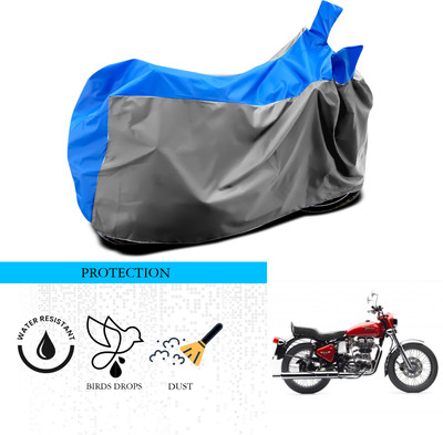 SnehaSales Waterproof Two Wheeler Cover for Royal Enfield(Bullet Electra Twinspark, Grey, Blue)