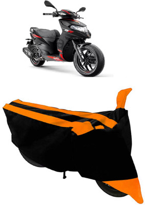 ABORDABLE Two Wheeler Cover for Aprilia(SR 150, Black, Orange)