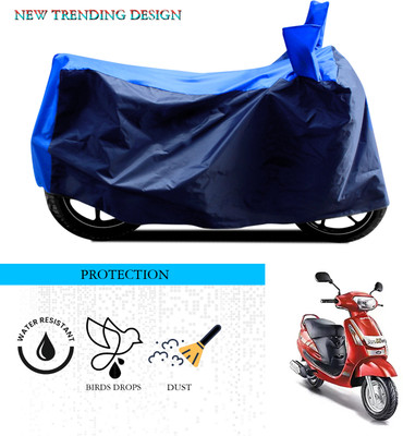 ANTHUB Waterproof Two Wheeler Cover for Mahindra(Duro 125, Black, Blue)