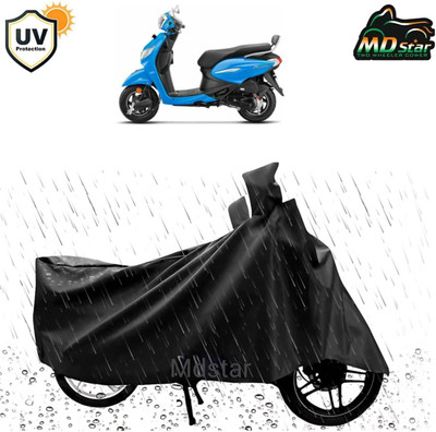 Mdstar Waterproof Two Wheeler Cover for TVS(Flame SR125, Black)