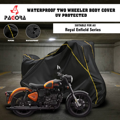 PAGORA Waterproof Two Wheeler Cover for Royal Enfield(Classic Stealth Black, Black)