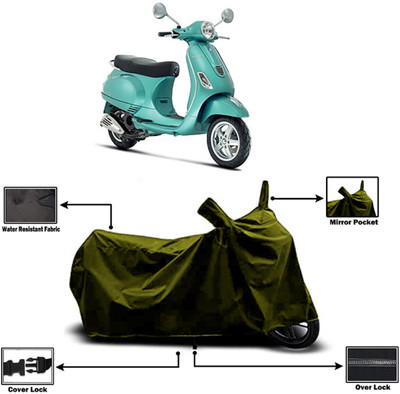 Amexride Two Wheeler Cover for Piaggio(Vespa LX, Green)