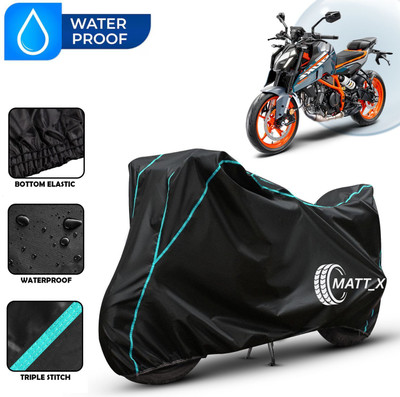 MATT_X Waterproof Two Wheeler Cover for KTM(Duke 390, Black, Blue)