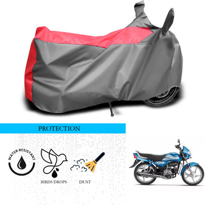 ANTHUB Waterproof Two Wheeler Cover for Hero(HF Deluxe i3s, Grey, Red)